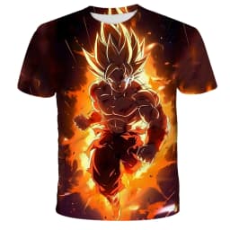 Dragon Ball Super Goku SSJ Power Up 3D Quick Dry T-Shirt Adult Kids Sports Casual DBZ Merch Summer Outdoor Fashion Streetwear