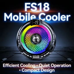 FS18 Mobile Phone Cooler 30W AI Smart Temperature Control TEC Semiconductor Cooling Fan Radiator with RGB Light for IOS Android