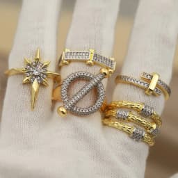 New Fashion Brand Jewelry Crystal Star Open Rings Elegant Geometric Crystal Bamboo Rings for Women Gift Accessories Sexy