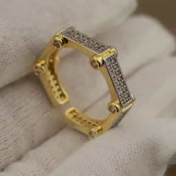 New Fashion Brand Jewelry Crystal Star Open Rings Elegant Geometric Crystal Bamboo Rings for Women Gift Accessories Sexy
