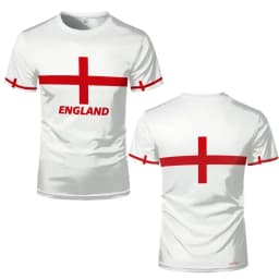 2026 New England Flag Printed Jersey Fashion Casual Streetwear Short Sleeve Top Men's And Women's Soccer Training O-Neck T-shirt
