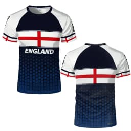 2026 New England Flag Printed Jersey Fashion Casual Streetwear Short Sleeve Top Men's And Women's Soccer Training O-Neck T-shirt