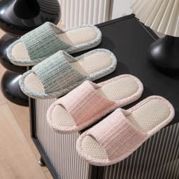 Linen Women Slippers House Flats Four Seasons Luxury Designer Shoes Girls Gift New Summer Indoor Slides Non-Slip Floor Soft Sole