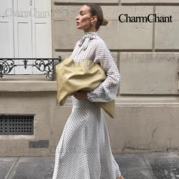 CharmChant Women's Polka Dot Sheer Chiffon Oversized Shirt & Maxi Skirt 2 Piece Set Spring 2026 Retro Elegant Chic Party Outfits