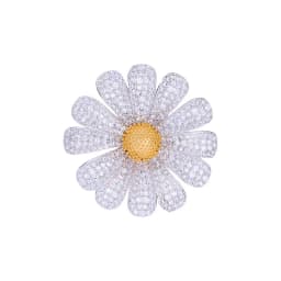 Light luxury zircon daisy sunflower brooch simple and elegant luxury neckline decorative pin summer anti-exposure buckle