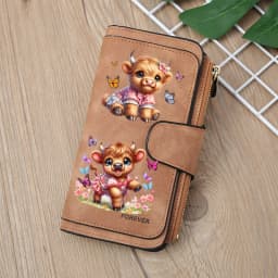 The new design is a highlight Women's Long Wallet features multiple card slots a coin pocket and a cell phone pouch Perfect gift