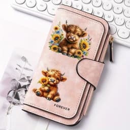 The new design is a highlight Women's Long Wallet features multiple card slots a coin pocket and a cell phone pouch Perfect gift