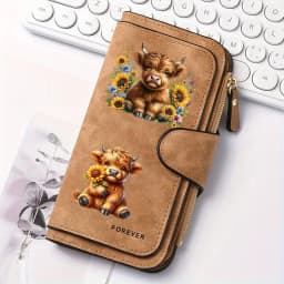 The new design is a highlight Women's Long Wallet features multiple card slots a coin pocket and a cell phone pouch Perfect gift