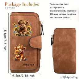 The new design is a highlight Women's Long Wallet features multiple card slots a coin pocket and a cell phone pouch Perfect gift