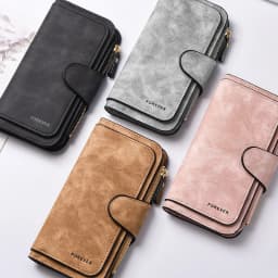 The new design is a highlight Women's Long Wallet features multiple card slots a coin pocket and a cell phone pouch Perfect gift