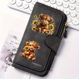 The new design is a highlight Women's Long Wallet features multiple card slots a coin pocket and a cell phone pouch Perfect gift
