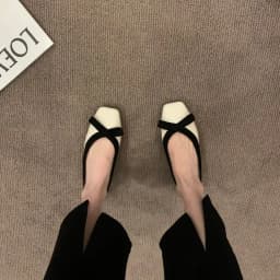 New Bowknot Shallow Soft-soled Women’s Loafers, French-style Versatile Square-toe Flats, Flat Ballet Shoes Spring and Autumn 141