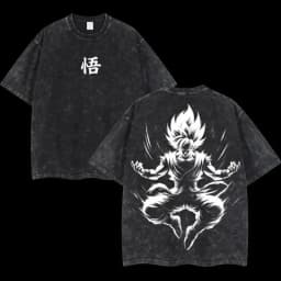 Anime Dragon Ball Cosplay Washed Goku T-Shirt Cotton Large Casual Sports Vegeta Gym T-Shirt Men's Harajuku Tee Clothing