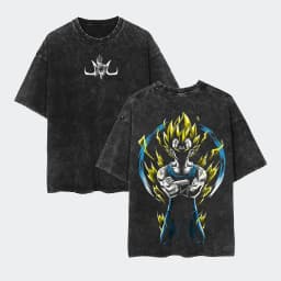 Anime Dragon Ball Cosplay Washed Goku T-Shirt Cotton Large Casual Sports Vegeta Gym T-Shirt Men's Harajuku Tee Clothing