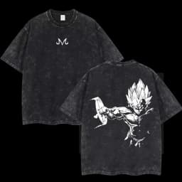 Anime Dragon Ball Cosplay Washed Goku T-Shirt Cotton Large Casual Sports Vegeta Gym T-Shirt Men's Harajuku Tee Clothing