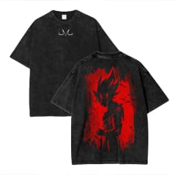 Anime Dragon Ball Cosplay Washed Goku T-Shirt Cotton Large Casual Sports Vegeta Gym T-Shirt Men's Harajuku Tee Clothing