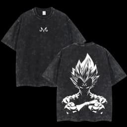 Anime Dragon Ball Cosplay Washed Goku T-Shirt Cotton Large Casual Sports Vegeta Gym T-Shirt Men's Harajuku Tee Clothing