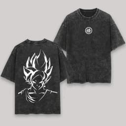 Anime Dragon Ball Cosplay Washed Goku T-Shirt Cotton Large Casual Sports Vegeta Gym T-Shirt Men's Harajuku Tee Clothing