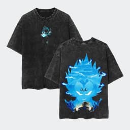 Anime Dragon Ball Cosplay Washed Goku T-Shirt Cotton Large Casual Sports Vegeta Gym T-Shirt Men's Harajuku Tee Clothing