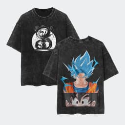 Anime Dragon Ball Cosplay Washed Goku T-Shirt Cotton Large Casual Sports Vegeta Gym T-Shirt Men's Harajuku Tee Clothing