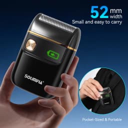 Solimpia Portable Mini Electric Shaver for Men Single-Head Reciprocating Smart Digital Display Beard Razor 6200 RPM Rechargeable