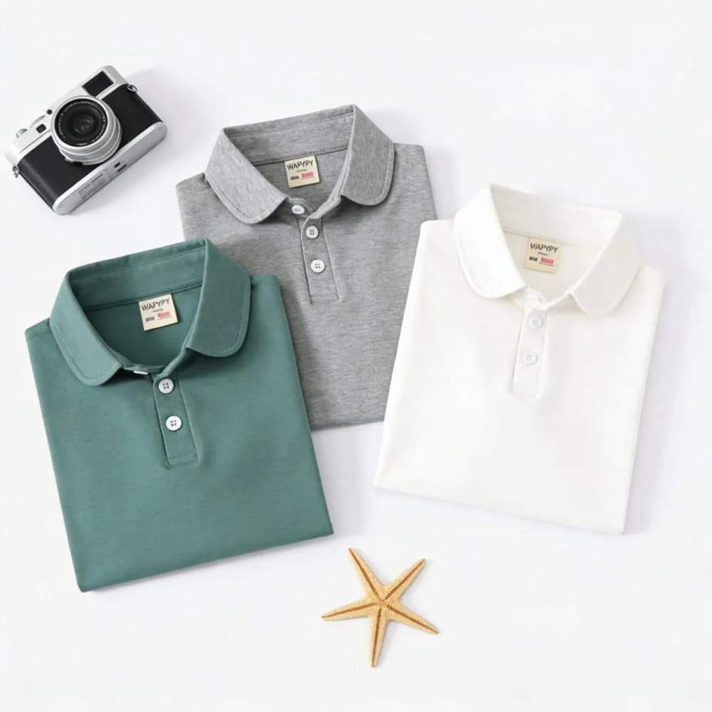 Toddler Kids Short Sleeve POLO Shirts Summer Casual Cotton Tees for Baby Outerwear Children 1 to 7 Y Solid T-shirts Baby Tops