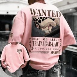 One Piece Unisex Cotton T-shirt ONE PIECE Trafalgar D. Water Law 2026 New Summer Anime Printed Men and Women Short Sleeve