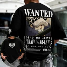 One Piece Unisex Cotton T-shirt ONE PIECE Trafalgar D. Water Law 2026 New Summer Anime Printed Men and Women Short Sleeve