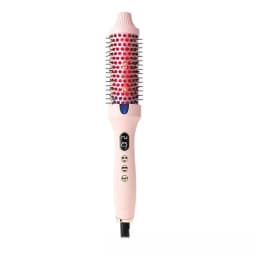 1.5 Inch 2-in-1 Thermal Brush Professional Negative Ion Curling Iron Brush Heated Round Brush for Blowout Volumizing, Portabl
