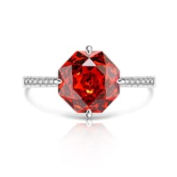 925 Sterling Silver Stylish Fine Octagon Millennium Rose Cut Zircon Ring Birthday Party Anniversary Gift