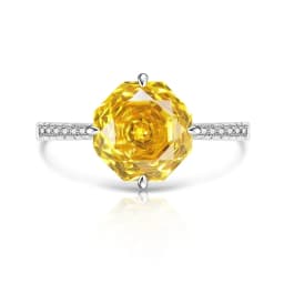 925 Sterling Silver Stylish Fine Octagon Millennium Rose Cut Zircon Ring Birthday Party Anniversary Gift