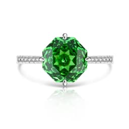 925 Sterling Silver Stylish Fine Octagon Millennium Rose Cut Zircon Ring Birthday Party Anniversary Gift