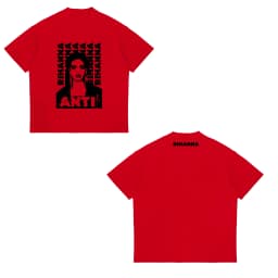 Rihanna Flipping It Graphic Patterned Print T-shirt Summer Luxury Brand Pure Cotton T-shirts for Men and Women Short Sleeves