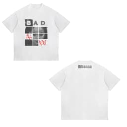 Rihanna Flipping It Graphic Patterned Print T-shirt Summer Luxury Brand Pure Cotton T-shirts for Men and Women Short Sleeves