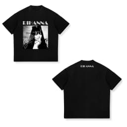 Rihanna Flipping It Graphic Patterned Print T-shirt Summer Luxury Brand Pure Cotton T-shirts for Men and Women Short Sleeves
