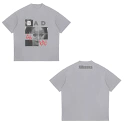 Rihanna Flipping It Graphic Patterned Print T-shirt Summer Luxury Brand Pure Cotton T-shirts for Men and Women Short Sleeves