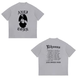 Rihanna Flipping It Graphic Patterned Print T-shirt Summer Luxury Brand Pure Cotton T-shirts for Men and Women Short Sleeves