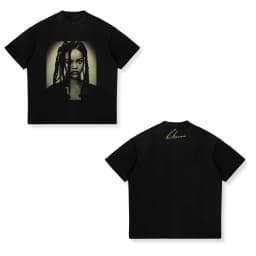 Rihanna Flipping It Graphic Patterned Print T-shirt Summer Luxury Brand Pure Cotton T-shirts for Men and Women Short Sleeves