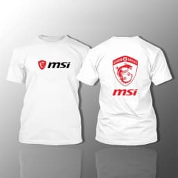 MSI Red Dragon Logo Round-neck Short-sleeved T-shirt Computer City Geek Workwear Faith Clothing Men's Casual Top