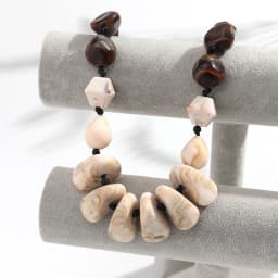 Statement Marbling Resin Geometric Beads Necklace for Women New Trendy Irregular Handmade Knotted Choker Retro Jewelry Gift