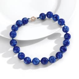 Statement Marbling Resin Geometric Beads Necklace for Women New Trendy Irregular Handmade Knotted Choker Retro Jewelry Gift