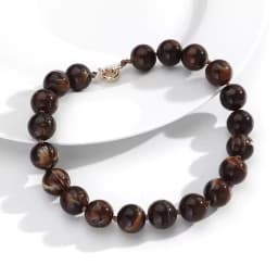 Statement Marbling Resin Geometric Beads Necklace for Women New Trendy Irregular Handmade Knotted Choker Retro Jewelry Gift