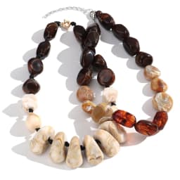 Statement Marbling Resin Geometric Beads Necklace for Women New Trendy Irregular Handmade Knotted Choker Retro Jewelry Gift