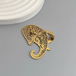 Original design branch elephant gold-plated stainless steel brooch, waterproof and non-fading brooch, suit accessories