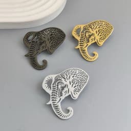 Original design branch elephant gold-plated stainless steel brooch, waterproof and non-fading brooch, suit accessories