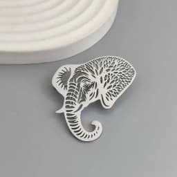 Original design branch elephant gold-plated stainless steel brooch, waterproof and non-fading brooch, suit accessories