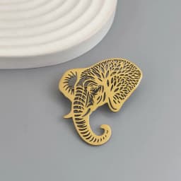 Original design branch elephant gold-plated stainless steel brooch, waterproof and non-fading brooch, suit accessories