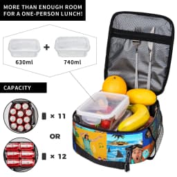 Danny Go Animated Programs Lunch Bag Cute Lunch Box Portable Zipper Thermal Lunch Bags For Men Waterproof Print Cooler Bag