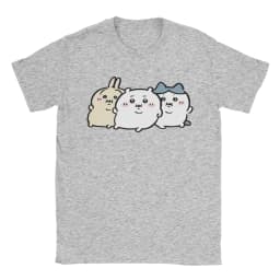 Chubby Bloated Chiikawas Hachiware Usagi Hungry Eat Food Full Fat T Shirts Men's Cotton T-Shirt Tee Shirt Clothing Gift Idea