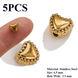 5PCS Flower Spacers Beads18K Gold Plated For Jewelry Making Bead Separator Stainless Steel Never Fade Flat Beads DIY Bracelet